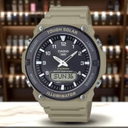 Casio Men's Tan Solar Powered Analog-Digital 100mm Casual Watch AQS820W-5AV
