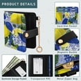 thumbnail image 5 of Small Wallet For Women Bifold Leather Pocket Coin Credit Card Holder With RFID Blocking Abstract Printmaking Style, 5 of 6