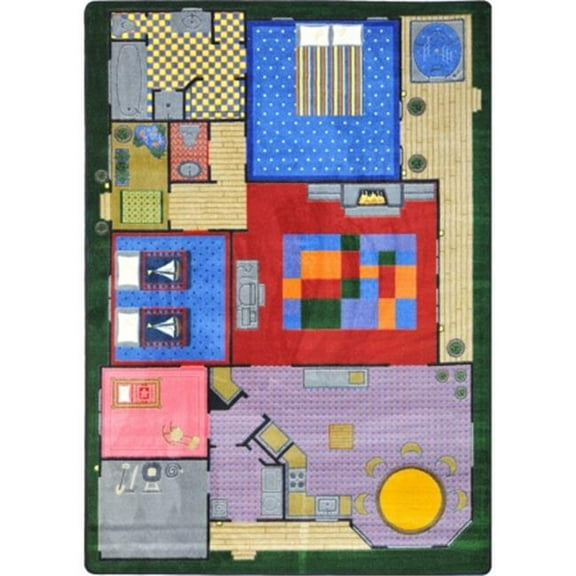 Kid Essentials Creative Play House Active Play & Juvenile Rectangle Rugs  Multi Color - 5 ft. 4 in. x 7 ft. 8 in.