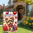 thumbnail image 5 of 2D plane, 1 2D plane Yorkshire Heart rose theme flag courtyard, vertical double-sided garden decoration of the flag, Yorkshire heart garden flag, indoor and outdoor decoration Valentine's Day garden, 5 of 5