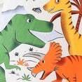 thumbnail image 3 of Bysome Boys Outfit Set Cartoon Dinosaur Print Short Sleeve Crew Neck Tees With Solid Color Shorts Set Cozy Soft Boys Outfit Size 3-4 Years White, 3 of 4