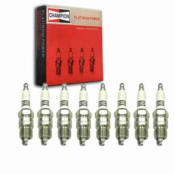 8 pc Champion Platinum Spark Plugs compatible with Ford F-350 5.0L 5.8L 6.6L 7.5L V8 1973-1997