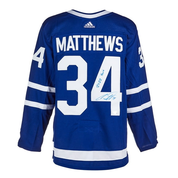 Auston Matthews Maillot de Hockey Authentique Signé Toronto Blue