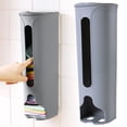 thumbnail image 2 of 12'' Grocery Bag Holder, Grocery Plastic Bag Holder for Kitchen Trash Bag,Wall Mount Garbage Storage Bag Dispenser Hanging Can with Cover, Kitchen Bag Holder Dispenser for Bags(Grey), 2 of 9