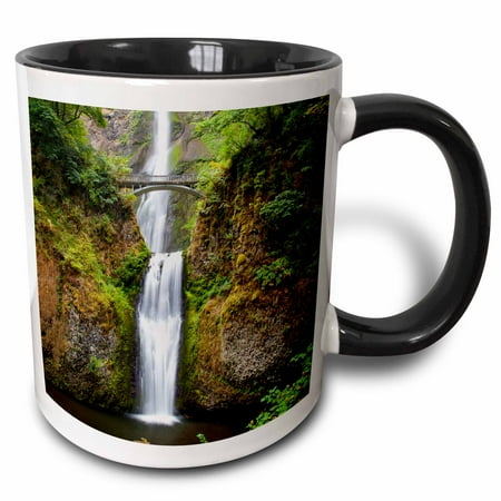 Multnomah Falls Columbia River 3dRose Multnomah Falls along the Columbia River Gorge, Oregon, USA - Two Tone Black Mug, 15-ounce ()