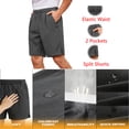 thumbnail image 3 of LONKITO Summer Mens Shorts Elastic Waist Lightweight Athletic Shorts with Pockets for Casual Home Beach Running, 7 Inseam, Size M, 3 of 7