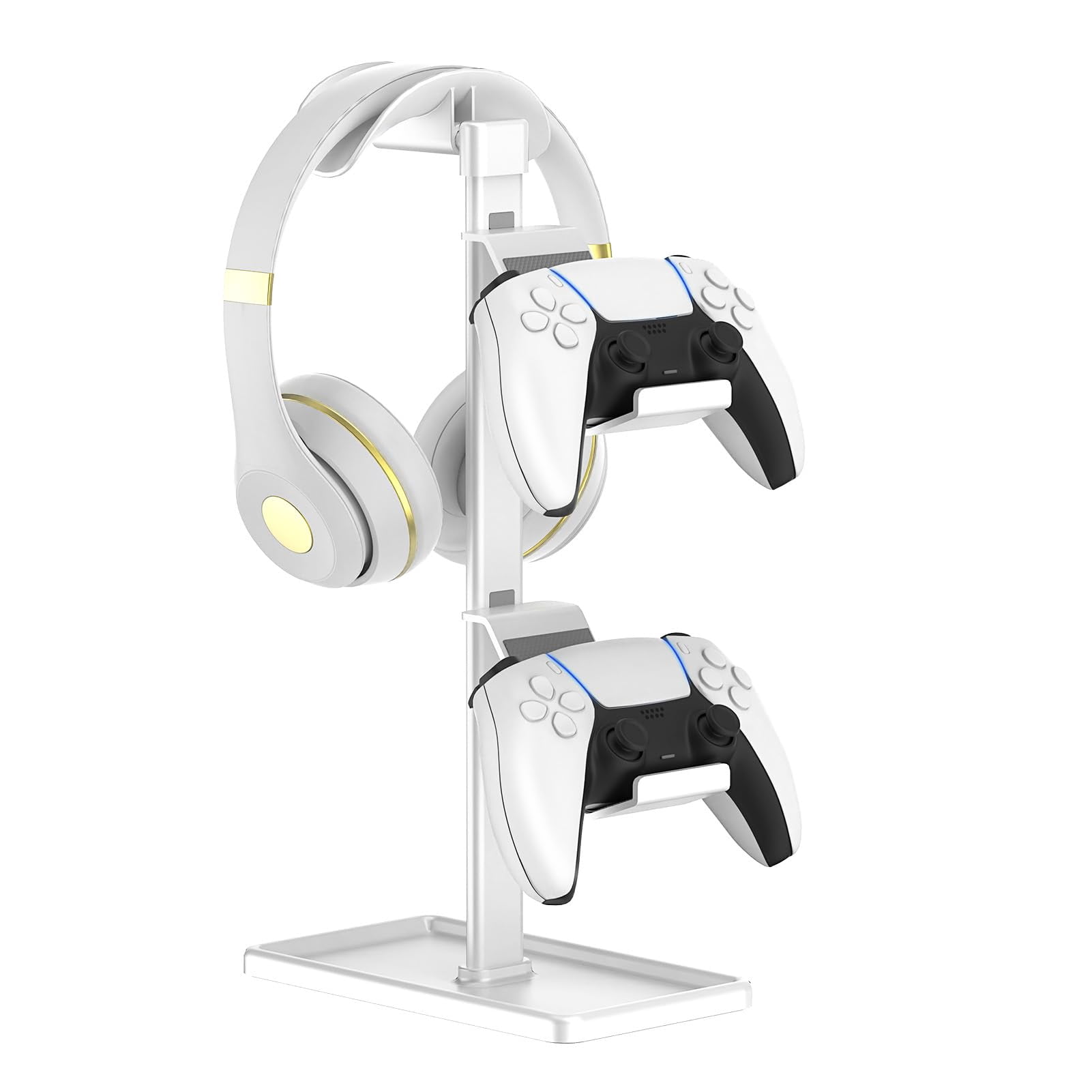 Support Mural Casque & Manettes Gaming – Transparent, Robuste PC, Range 2 Contrôleurs + 1 Casque, Compatible PS5/PS4/Xbox/Switch, Installation Facile, Gain De Place Bureau