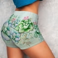 thumbnail image 2 of Sikiie Succulent Print Workout Shorts Women Scrunch Butt Gym Shorts Seamless High Waist Tummy Control Yoga Biker Athletic Shorts, 2 of 5