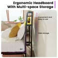 thumbnail image 6 of Meteorleg Twin Size Bed Frame with Storage Headboard & Charging Station,Platform Metal Bed Frame with RGB Lights,Grey, 6 of 10