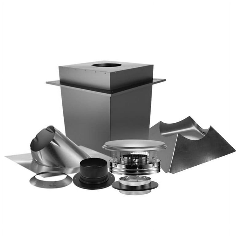 M&G DuraVent 6DP-KTUP Stove Kit, 6x17 Galvanized Steel Wall