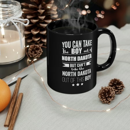 

Can t take North Dakota Pride out of the boy 11oz Black Ceramic Mug Proud
