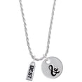 thumbnail image 1 of Delight Jewelry Silvertone Best Silvertone Script Initial Disc - & - Charm Necklace, 20"+3", 1 of 4
