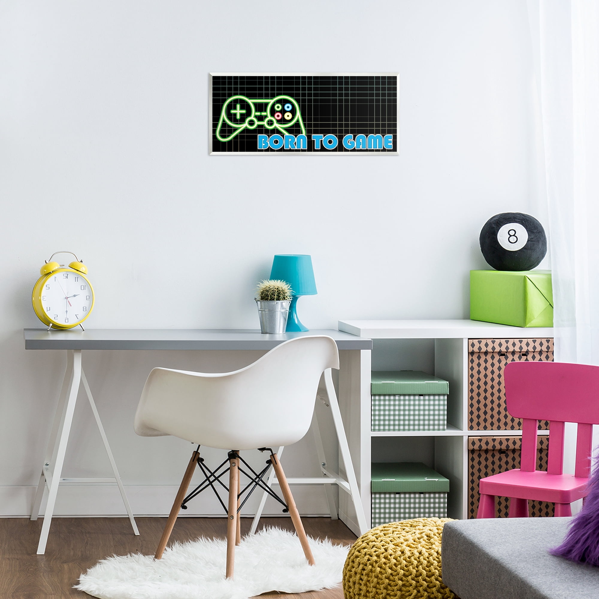 Stupell Industries Born To Game Neon Wall Plaque Art, design by Kim Allen