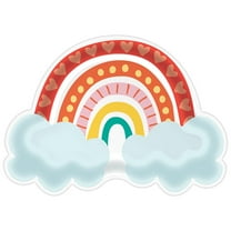 Amscan 550766 Retro Rainbow 7 inch Shaped Plate