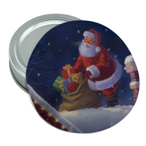 Christmas Holiday Rooftop Santa Round Rubber Non-Slip Jar Gripper Lid Opener
