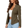 thumbnail image 6 of Homenesgenics Blazers for Women Business Casual Solid-Color Long-Sleeve Blazer with Lapel, Fitted Cardigan-Style Blazer Brown M, 6 of 8