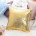 thumbnail image 6 of PiccoCasa Decorative Sequin Throw Pillow Covers, 16"x16" Cushion Covers for Party Pale Gold Tone, 6 of 8