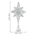 thumbnail image 5 of HAMPPLIES Tree Topper for Artificial Tree 1Pc Eight Pointed Silver 30x6.3in Holiday Decor, 5 of 8