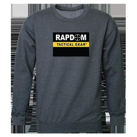 Rapdom Graphic Crewneck Sweatshirt, Heather Charcoal - Medium