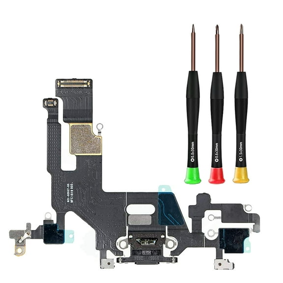 Charging Connector for iPhone 11 – Dock Connector Replacement Flex Cable for iPhone 11 6.1 inch 2019 with Screwdriver (Black)