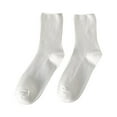 thumbnail image 5 of Naierhg Thermal socks 1 Pair Ladies Knitted Socks Short Tube Striped Solid Color Thick Stretch Keep Warm Autumn Winter Elasticity Sweat Absorption Socks Sports Wear Milky White, 5 of 8
