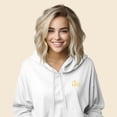 thumbnail image 4 of Dalix Be Kind Embroidered Fleece Cropped Hoodie Cold Fall Winter Women in White M Medium, 4 of 5