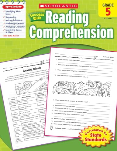 Pre-Owned Scholastic Success with Reading Comprehension: Grade 5 Workbook (Paperback) 0545200806 9780545200806