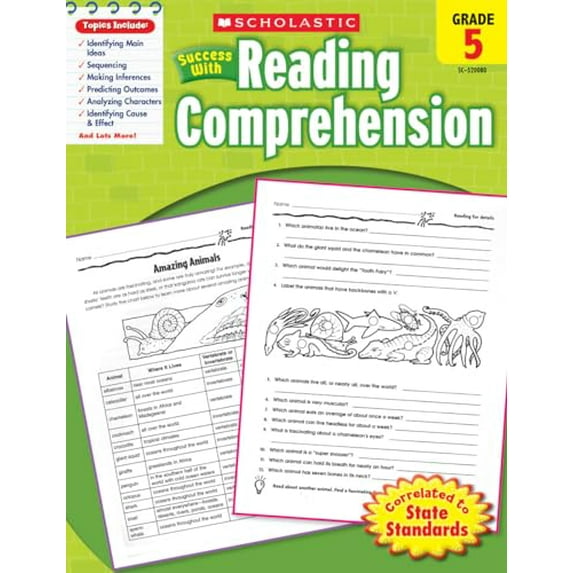 Pre-Owned Scholastic Success with Reading Comprehension: Grade 5 Workbook (Paperback) 0545200806 9780545200806