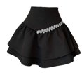 thumbnail image 2 of Falda con dobladillo con volantes en capas, minifalda con capas, falda con volantes en capas altas, falda con capas de cintura alta, durabilidad prolongada, 2 of 9