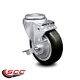thumbnail image 2 of 4 Inch Black Polyurethane Wheel Swivel Bolt Hole Caster with Brake SCC, 2 of 2