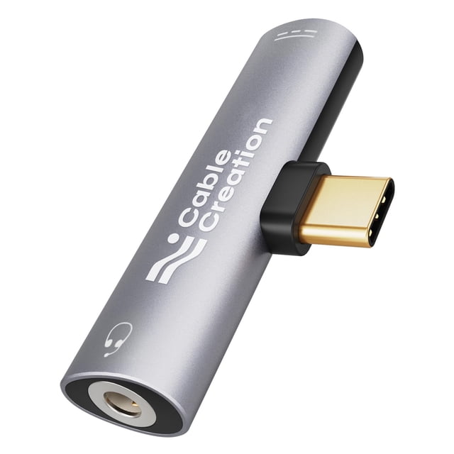 Adaptador CableCreation USB C a auriculares de 3,5 mm con cargador