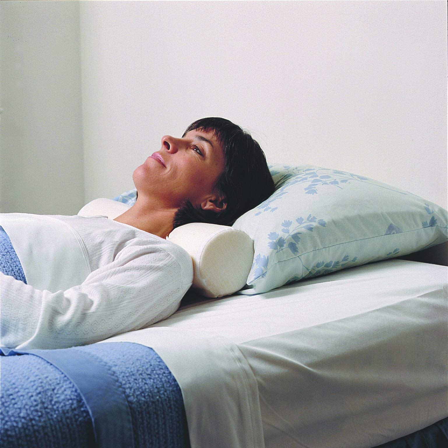Carex Hypoallergenic Cervical Pillow for Neck, Back, and Leg Pain, for Side Sleeping, Washable Cover