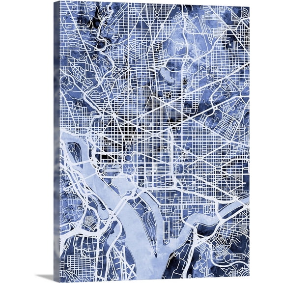 Great BIG Canvas | Michael Tompsett Premium Thick-Wrap Canvas entitled Washington DC Street Map