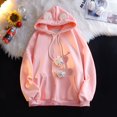 thumbnail image 3 of Sudadera con capucha y orejas de oso Kawaii de Harajuku, sudaderas lisas de manga larga con capucha, prendas de vestir casuales gruesas de terciopelo, ropa de chicas Kawaii, 3 of 5