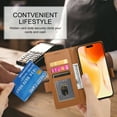 thumbnail image 6 of Designed for iPhone 16 Plus Wallet Case, with Card Slots Strong Magnetic Closure PU Leather Flip Fold Shockproof Kickstand Durable Purse Flip Case for iPhone 16 Plus - Brown, 6 of 7