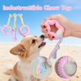 thumbnail image 3 of 2026 New 6 Pack Puppy Teething Toys Small Breed Dog Chew Toys with Rope Cute Plush Squeaky Dog Toys Soft Rubber Puppy Toys Set for Cleaning Teeth Interactive Pet Doggy Bone Toys (Pink), 3 of 7