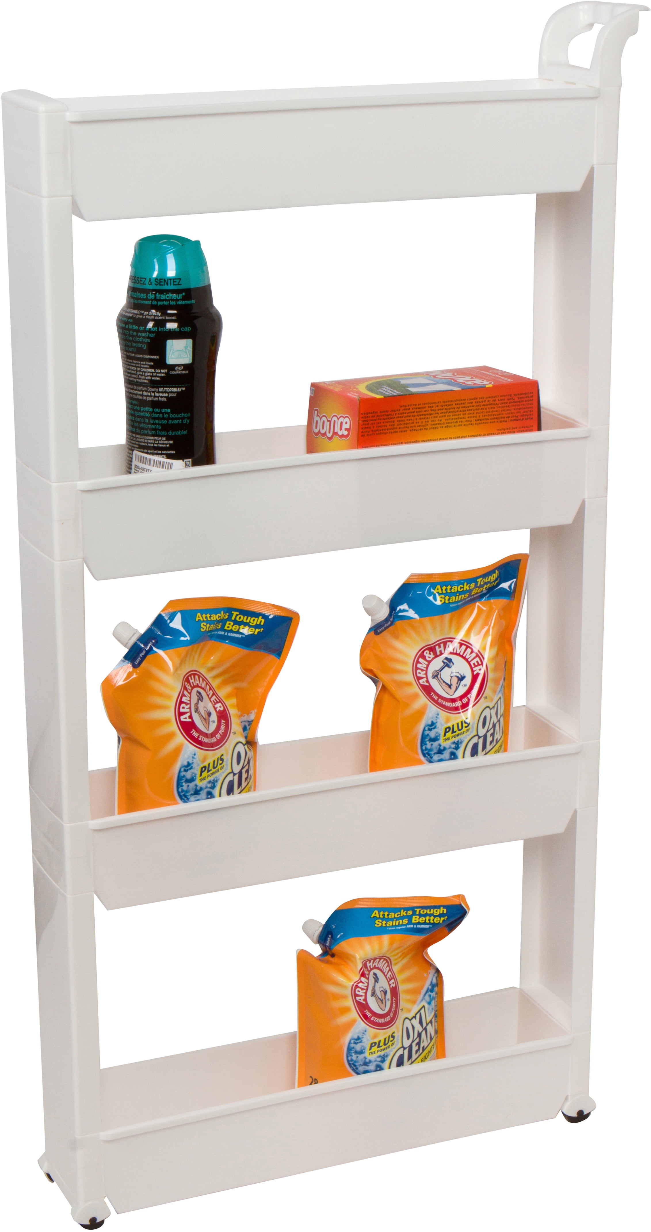 21" x 4.7" Wide Slim Slide Out Storage Tower for Laundry, Bathroom, or