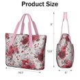 thumbnail image 3 of Tote Bag for Women - Pioneer Flower Shoulder Bag - Large Utility Work Duffle Bag with Zipper Handbag for Travel, Work, Sprots, 3 of 5