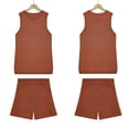 thumbnail image 4 of FLMEI Womens Tank Tops Outfit 2PCS Summer Solid Color Sleeveless Loose Split Knit Shirt + Shorts Casual Set for Women's S-XL, 4 of 9