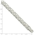 thumbnail image 2 of 925 Sterling Silver Polished Fold-over Nugget Bracelet 8 Inch 9mm Wide Link Bracelet for Women, 2 of 2