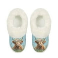 thumbnail image 2 of Psesaysky Highland Cow Flower Print House Slippers for Women Indoor Thick Sole Platform Slippers Comfortable Fuzzy Slip on Home Shoes, Size 8-9, 2 of 7