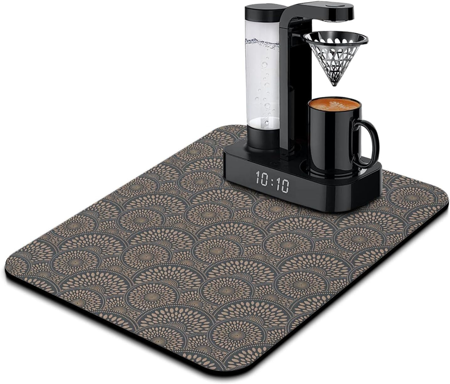 Coffee Bar Mat Accessories for Countertop Absorbent Hide Stain Rubber
