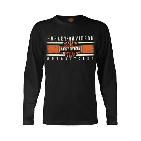 Harley-Davidson Men's Custom Iconic Long Sleeve Crew-Neck Shirt - Black (XL), Harley Davidson