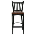 thumbnail image 6 of Flash Furniture HERCULES Series Black Vertical Back Metal Restaurant Barstool - Cherry Wood Seat, 6 of 7