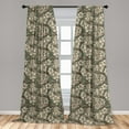 thumbnail image 5 of Ambesonne Hawaiian Curtains, Aloha Tropical Jungle, Pair of 28"x63", Dark Brown Pale Pink, 5 of 5