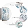 thumbnail image 5 of Small Stall Shower Curtain 36x78 Inch Narrow Half Size Teal Blue Octopus Coastal Bath Curtains Bathroom Decor Nautical Coral Starfish Waterproof Fabric Shower Curtain Set with Hooks 36 Inch, 5 of 6