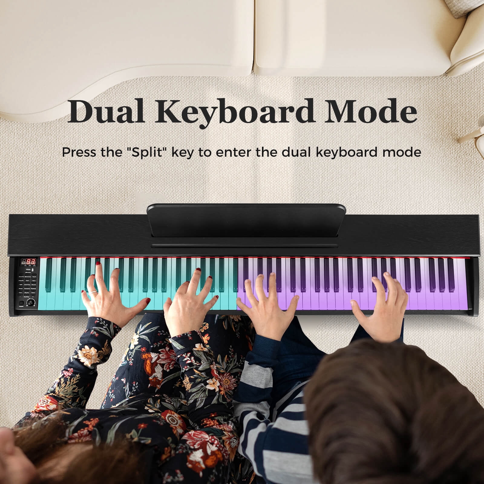 Costway 88-Key Hammer Action Weighted Keyboard Electric Piano with  Stand & Triple Pedals