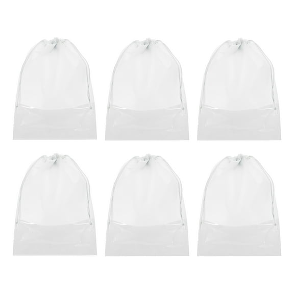 Uxcell Drawstring Shoe Bag, 6Pcs 14 x 11" Travel Shoe Bags Shoe Storage, White