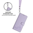 thumbnail image 5 of Compatible with iPhone 15 Pro Wrist Strap, Crossbody Strap, Lovely Cat Embossed PU Leather Flip Card Holder Stand Phone Cover for iPhone 15 Pro Case Women Girls with RFID Blocking - Purple, 5 of 16
