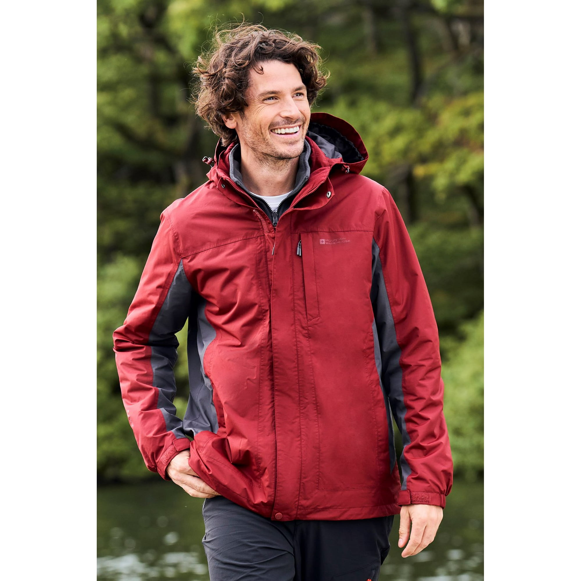 Mountain Warehouse Red Thunderstorm Mens Waterproof 3 In 1 Jacket Large